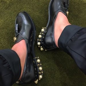 Gucci Men's Black Sagan Tiger-head Leather Loafer